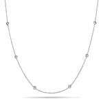 Round Diamond Chain Necklace 0.20ct G/SI 18k White Gold 16" - All Diamond