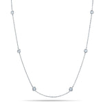 Round Diamond Chain Necklace 0.25ct G/SI 18k White Gold 18" - All Diamond