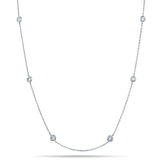 Round Diamond Chain Necklace 0.55ct G/SI 18k White Gold 42" - All Diamond