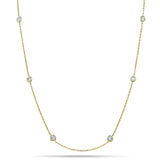 Round Diamond Chain Necklace 0.55ct G/SI 18k Yellow Gold 42" - All Diamond