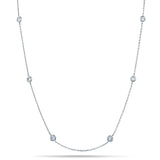 Round Diamond Chain Necklace 0.64ct G/SI 18k White Gold 16" - All Diamond