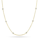 Round Diamond Chain Necklace 0.65ct G/SI 18k Yellow Gold 30" - All Diamond