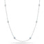 Round Diamond Chain Necklace 0.80ct G/SI 18k White Gold 18" - All Diamond