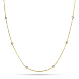 Round Diamond Chain Necklace 1.33ct G/SI 18k Yellow Gold 24" - All Diamond