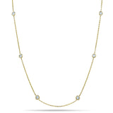 Round Diamond Chain Necklace 1.80ct G/SI 18k Yellow Gold 24" - All Diamond
