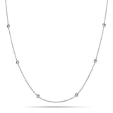 Round Diamond Chain Necklace 2.40ct G/SI 18k White Gold 30" - All Diamond