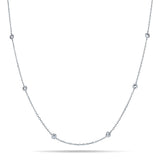 Round Diamond Chain Necklace 3.20ct G/SI 18k White Gold 30" - All Diamond