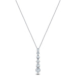 Rub Over Diamond Pendant Necklace 0.40ct G/SI in 18k White Gold - All Diamond