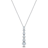 Rub Over Diamond Pendant Necklace 0.40ct G/SI in 18k White Gold - All Diamond