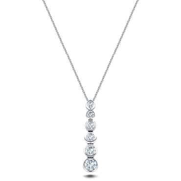 Sterling Silver Multi Star Drop Necklace | Jewellerybox.co.uk