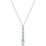 Rub Over Diamond Pendant Necklace 0.65ct G/SI in 18k White Gold - All Diamond