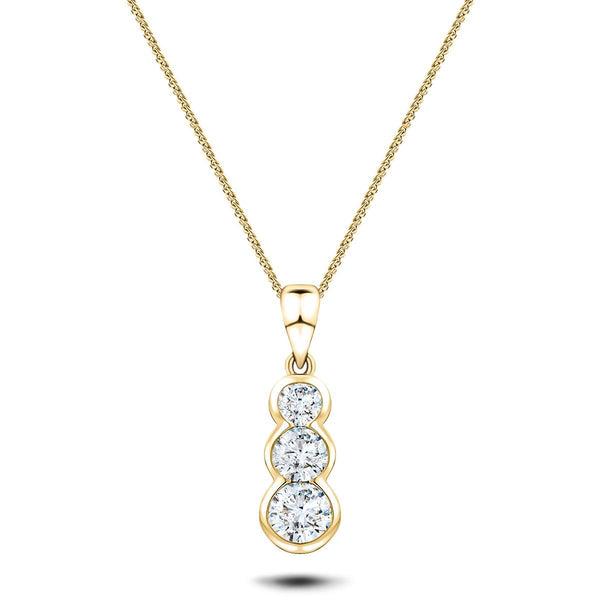 1/4 Cttw Natural Diamond Open Heart Trilogy Pendant Necklace set in 92 –  Fifth and Fine