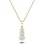 Rub Over Diamond Trilogy Pendant Necklace 0.75ct G/SI 18k Yellow Gold - All Diamond