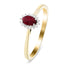 Ruby 0.30ct and Diamond 0.05ct Ring In 9k Yellow Gold