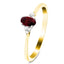 Ruby 0.30ct Diamond 0.03ct Cluster Ring 9k Yellow Gold