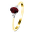 Ruby 0.50ct Diamond 0.04ct Cluster Ring 9k Yellow Gold