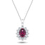 Ruby 1.80ct & 0.70ct G/SI Diamond Necklace in 18k White Gold - All Diamond