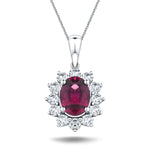 Ruby 1.80ct & 0.70ct G/SI Diamond Necklace in 18k White Gold - All Diamond