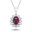 Ruby 1.80ct & 0.70ct G/SI Diamond Necklace in 18k White Gold