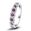Ruby & Diamond 0.60ct Dress Cocktail Ring in 18k White Gold