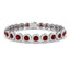 Ruby & Diamond Halo Bracelet 15.00ct in 18k White Gold - All Diamond