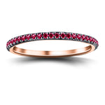 Ruby Full Eternity Ring 0.30ct 50 Stone in 18k Rose Gold - All Diamond