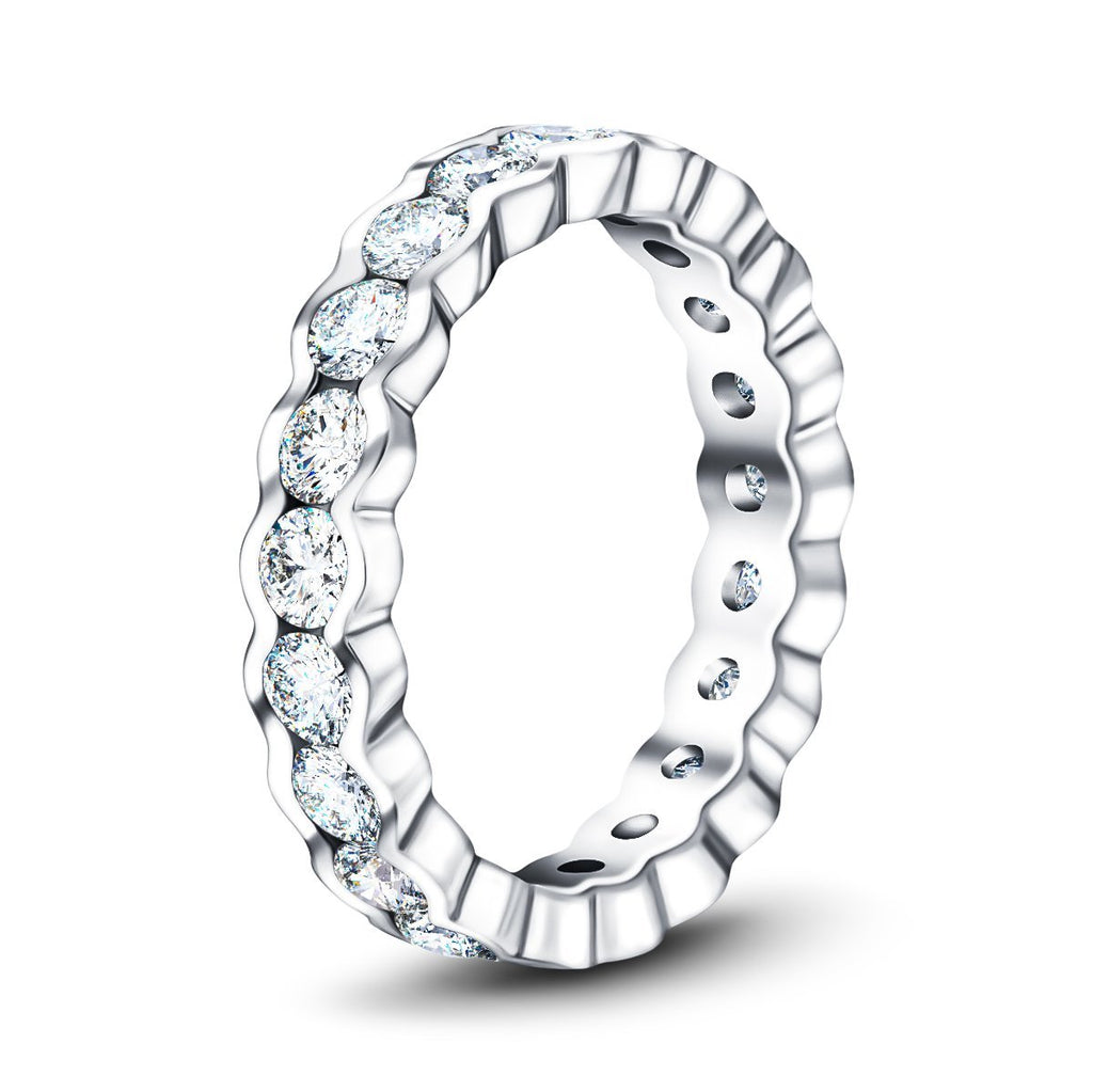 Semi Bezel Diamond Full Eternity Ring 1.00ct G/SI in 18k White Gold - All Diamond