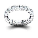 Semi Bezel Diamond Full Eternity Ring 1.45ct G/SI in 18k White Gold - All Diamond