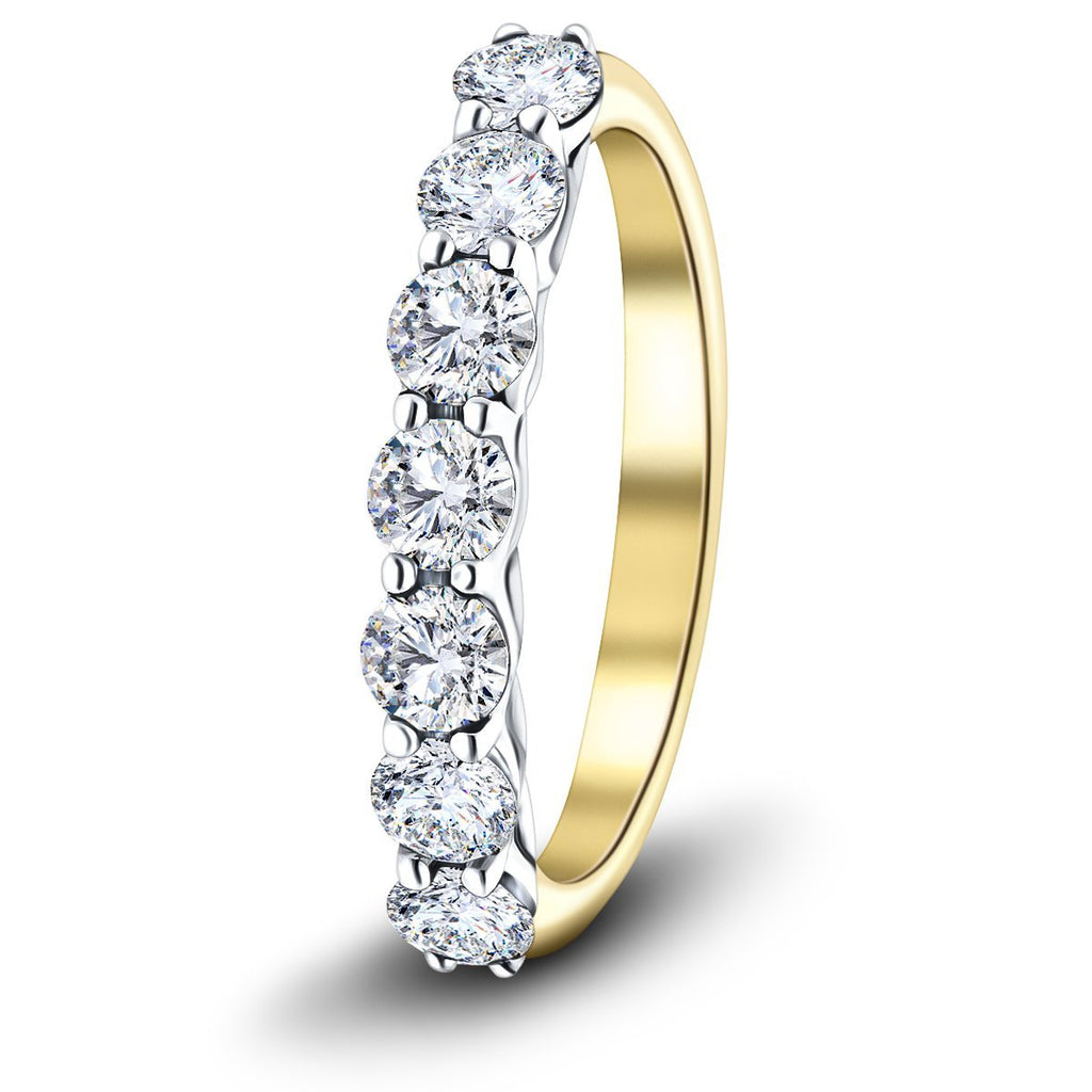 Seven Stone Diamond Ring with 0.33ct G/SI Quality in 18k Yellow Gold - All Diamond