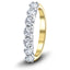 Seven Stone Diamond Ring with 0.33ct G/SI Quality in 18k Yellow Gold