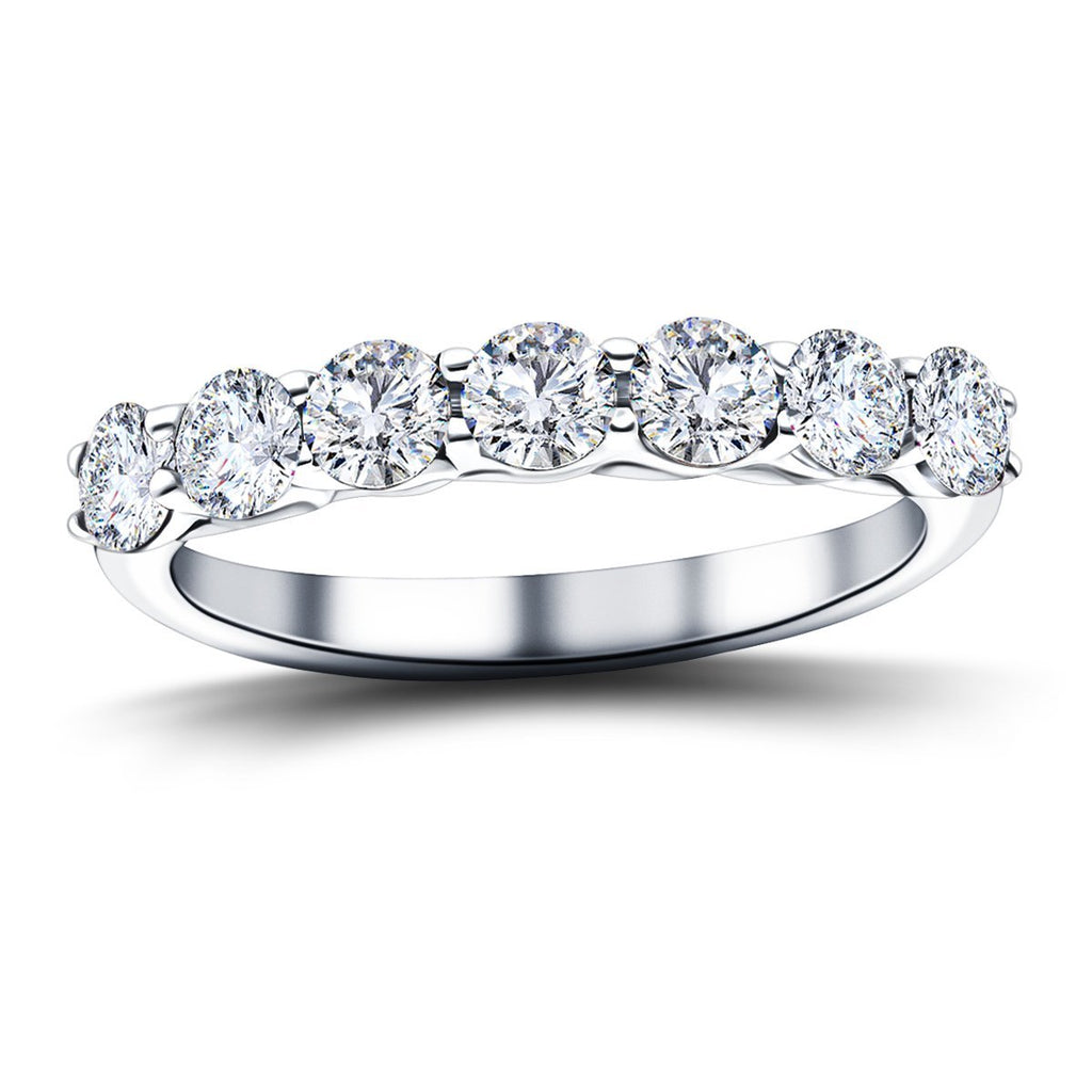 Seven Stone Diamond Ring with 0.33ct G/SI Quality in Platinum - All Diamond