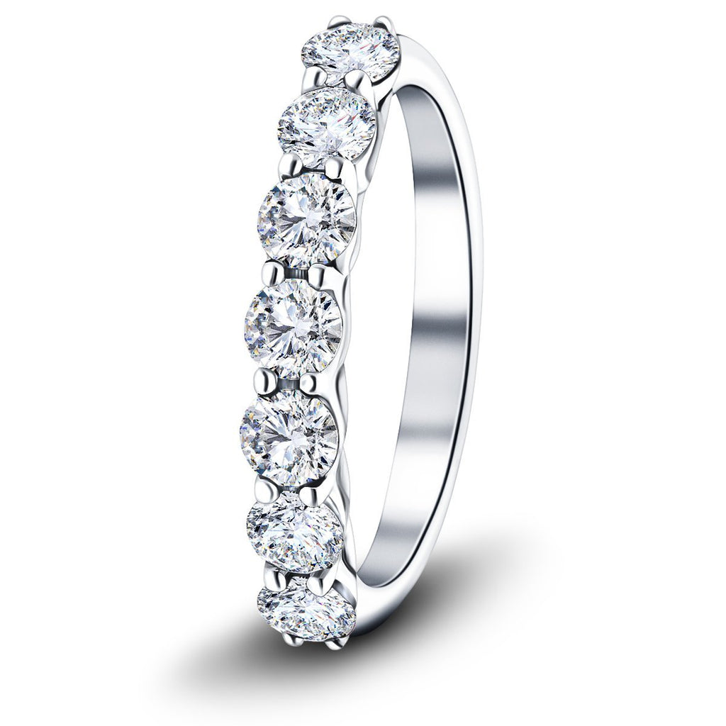 Seven Stone Diamond Ring with 0.50ct G/SI Quality in Platinum - All Diamond