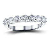 Seven Stone Diamond Ring with 0.75ct G/SI Quality in Platinum - All Diamond