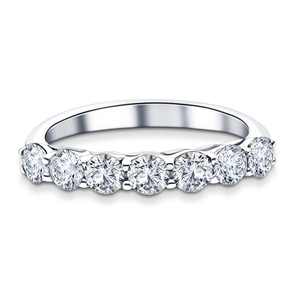 Seven Stone Diamond Ring with 1.00ct G/SI Quality in Platinum - All Diamond