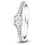 Certified Shoulder Set Diamond Engagement Ring 0.50ct G/SI in 18k White Gold
