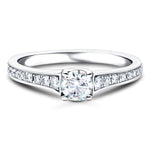 Shoulder Set Diamond Engagement Ring 0.50ct G/SI in Platinum - All Diamond