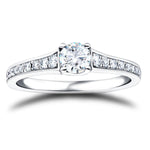 Shoulder Set Diamond Engagement Ring 1.20ct G/SI in 18k White Gold - All Diamond