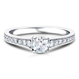 Shoulder Set Diamond Engagement Ring 1.35ct G/SI in Platinum - All Diamond