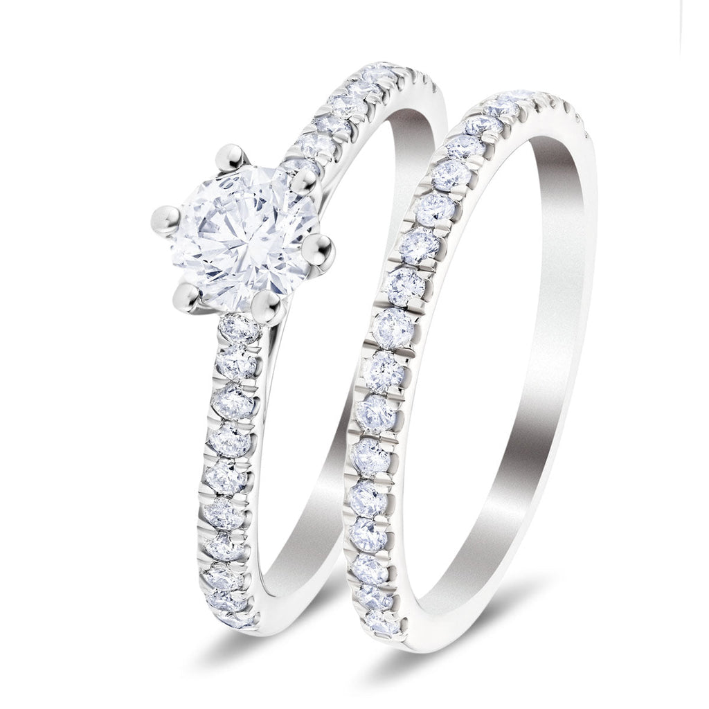 Six Claw Diamond Engagement & Wedding Ring 1.00ct G/SI in Platinum - All Diamond