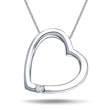 Slanted hot sale heart necklace