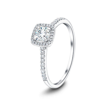 Diamond square double on sale frame engagement ring