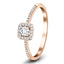Square Halo Diamond Engagement Ring with 0.25ct G/SI in 18k Rose Gold