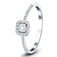 Square Halo Diamond Engagement Ring with 0.25ct G/SI in 18k White Gold