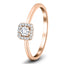 Square Halo Diamond Engagement Ring with 0.30ct in 18k Rose Gold