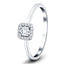 Square Halo Diamond Engagement Ring with 0.30ct in 18k White Gold