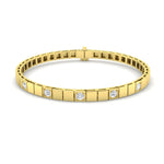 Square Linked Diamond Bracelet 0.50ct G/SI in 9k Yellow Gold - All Diamond