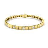 Square Linked Diamond Bracelet 0.50ct G/SI in 9k Yellow Gold - All Diamond