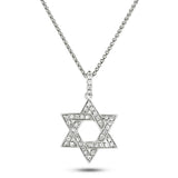 Star of David Diamond Necklace 0.20ct G/SI Quality in 18k White Gold - All Diamond