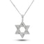 Star of David Diamond Necklace 0.30ct G/SI Quality in 18k White Gold - All Diamond