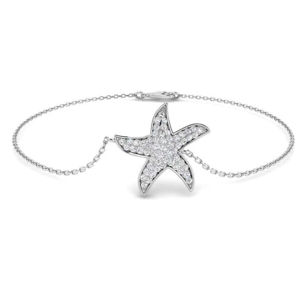 Starfish Diamond Bracelet 025Ct Gsi Quality In 18K White Gold